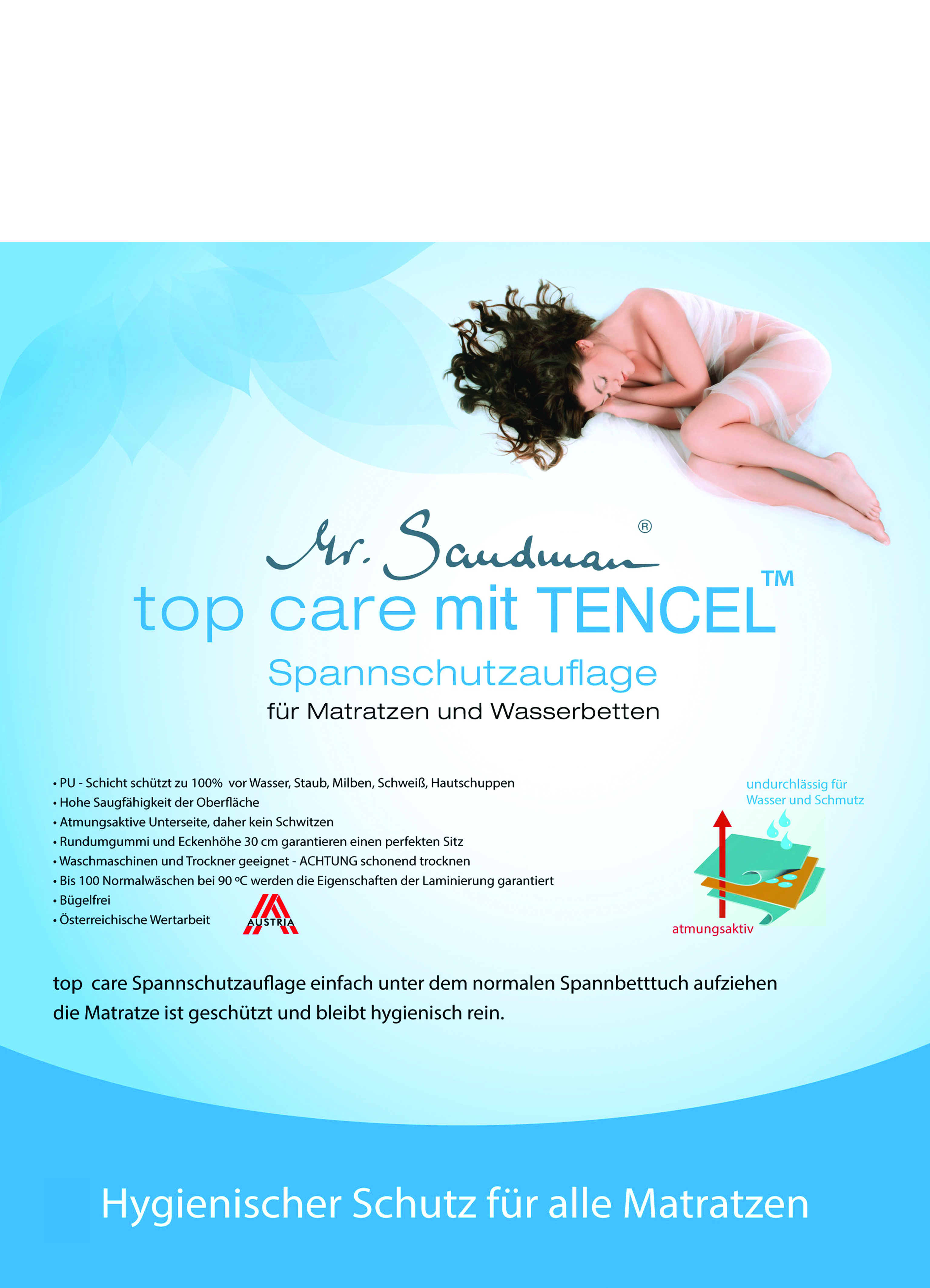 Mr. Sandman Top Care Tencel Matratzenschutzbezug