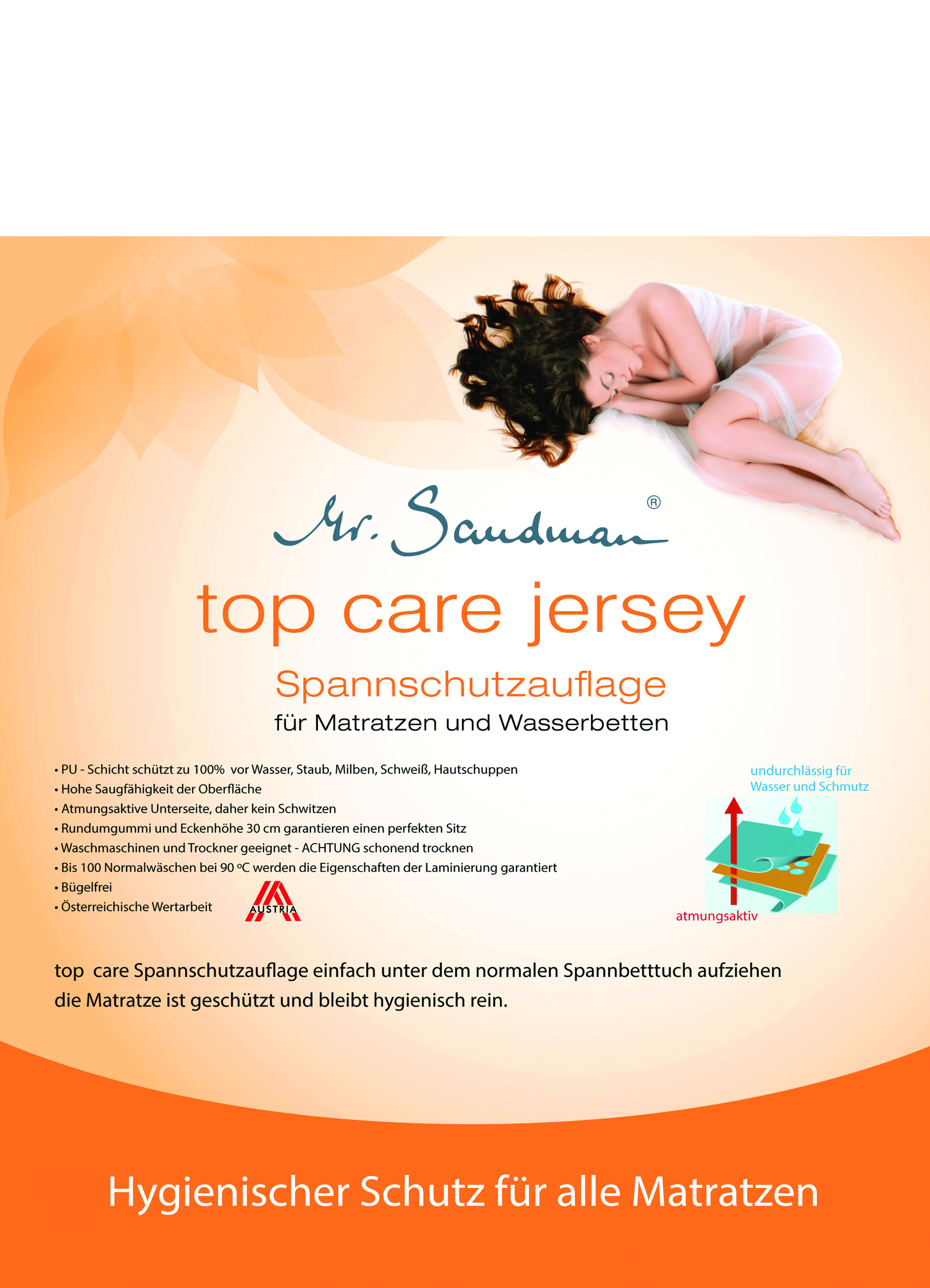 Mr. Sandman Top Care Jersey Matratzenschutzbezug