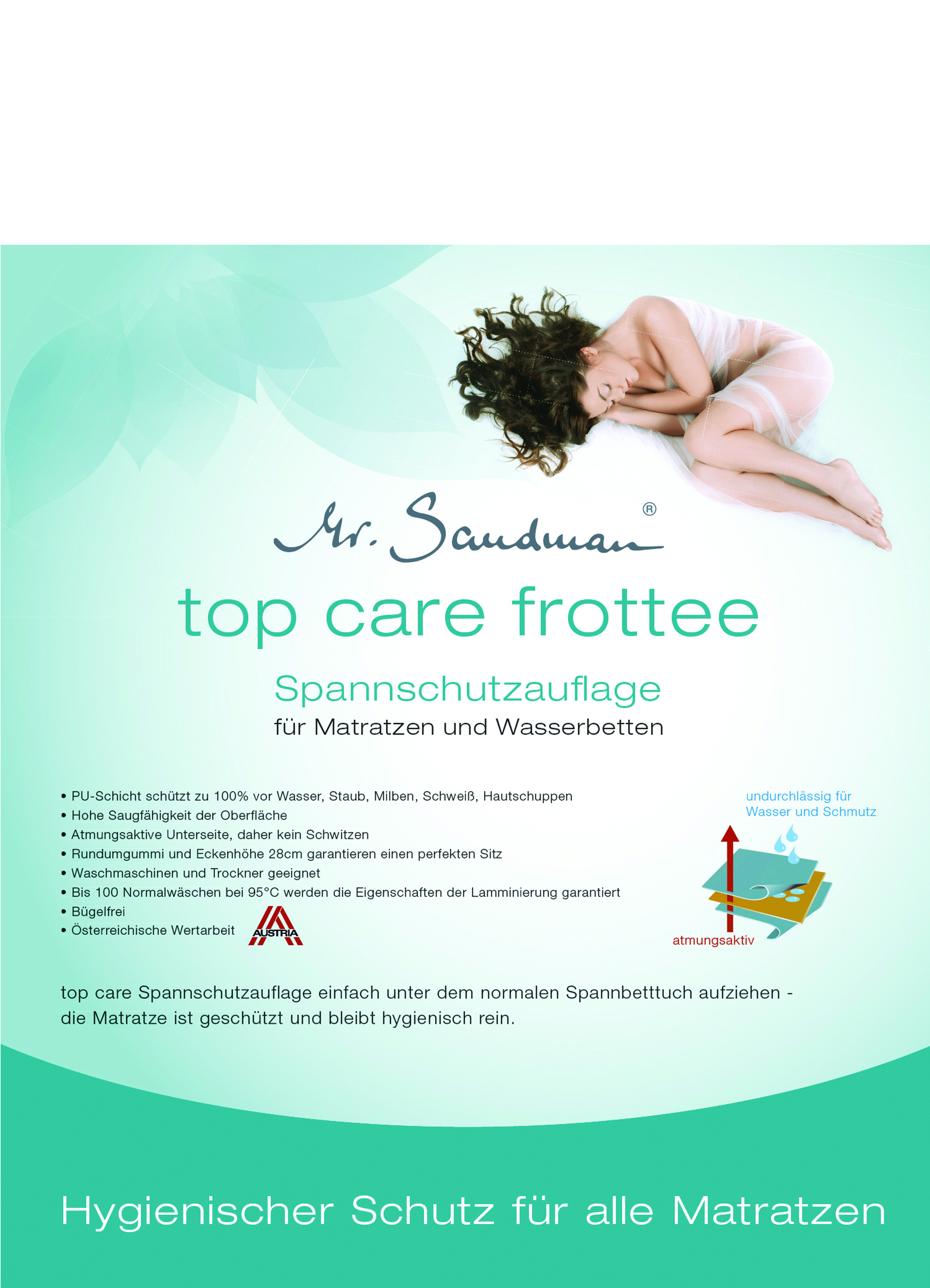 Mr. Sandman Top Care Frottee Matratzenschutzbezug